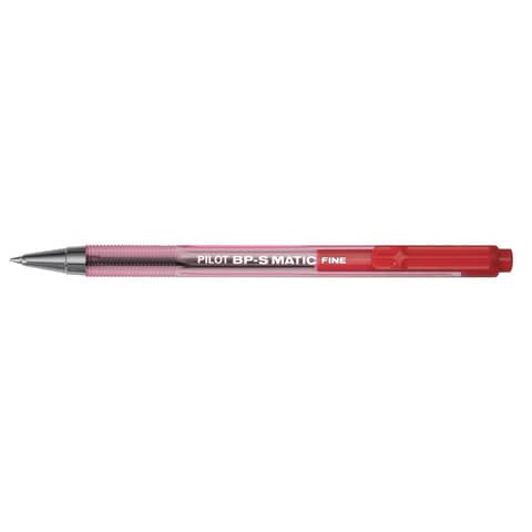 Penna a sfera a scatto Pilot BPS Matic punta fine 0,7 mm rosso 001627